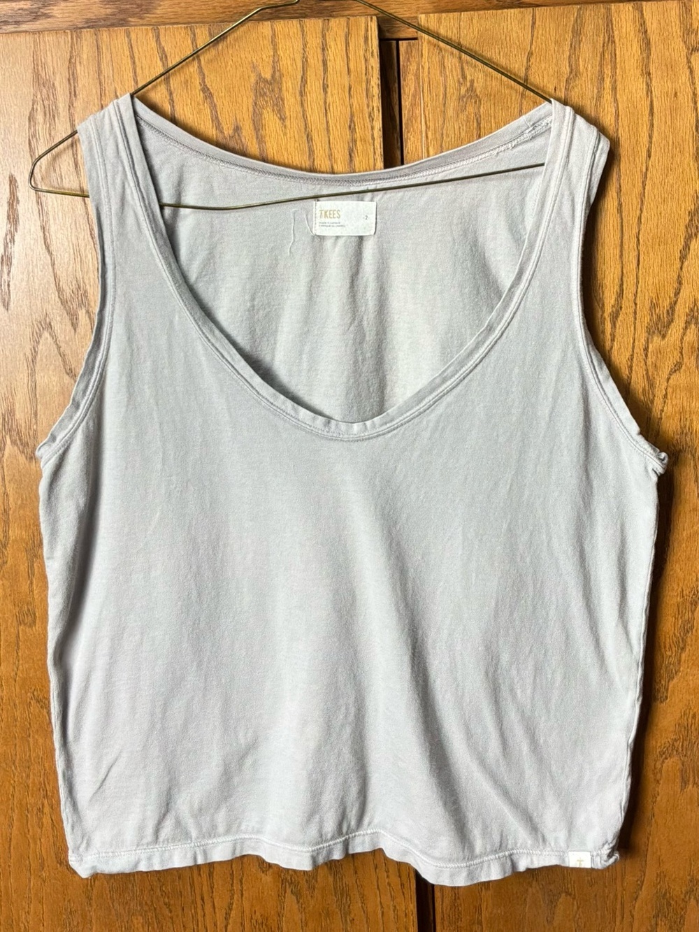 TKEES Light Grey Scoop Neck Tank Top Size 2